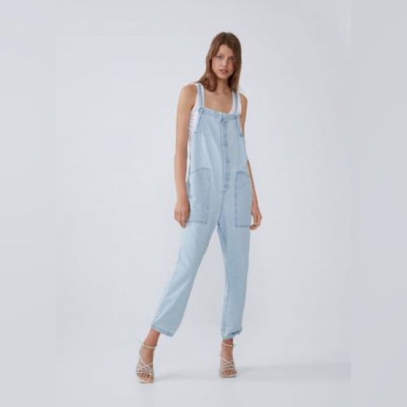 Zara Pants - Zara 100% Cotton Denim Jumpsuit